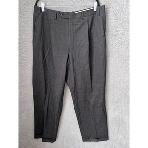 Canali Proposta Dress Pants Mens 36x30 Grey Pleated Front Wool Cuffed Italy Made